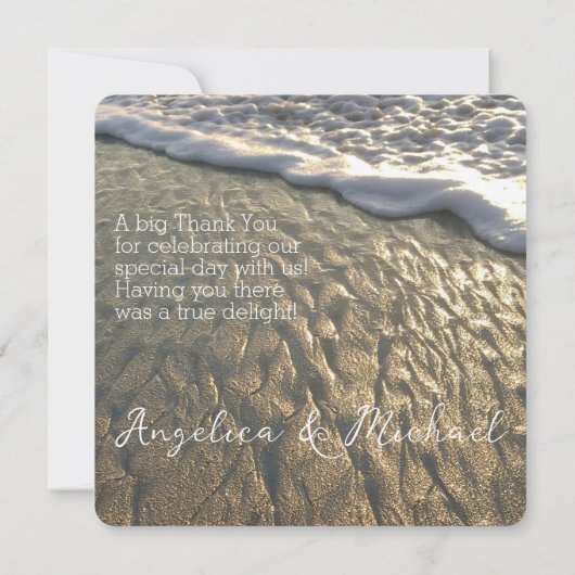 Zand en Surf Beach Bestemming Bruiloft Bedankkaart (Achterkant)