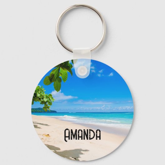 Zand en Surf Tropical Beach Sleutelhanger (Voorkant)