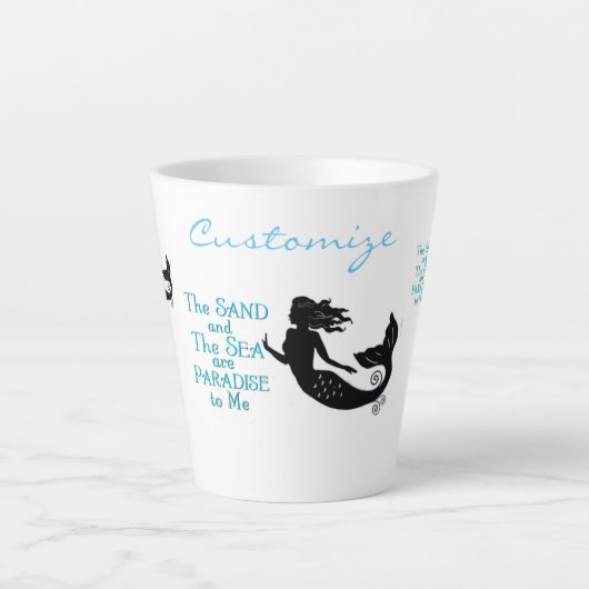 Zand en Zee Beach Mermaid Thunder_Cove Latte Mok (Voorkant)