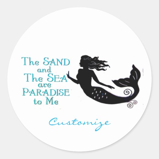 Zand en Zee Beach Mermaid Thunder_Cove Ronde Sticker (Voorkant)