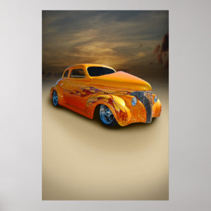 zand en zonsondergang poster