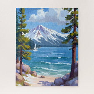 Zand Haven Strand Lake Tahoe Schilderij Legpuzzel