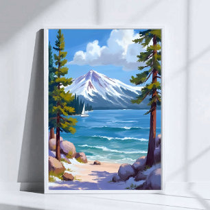 Zand Haven Strand Lake Tahoe Schilderij Poster