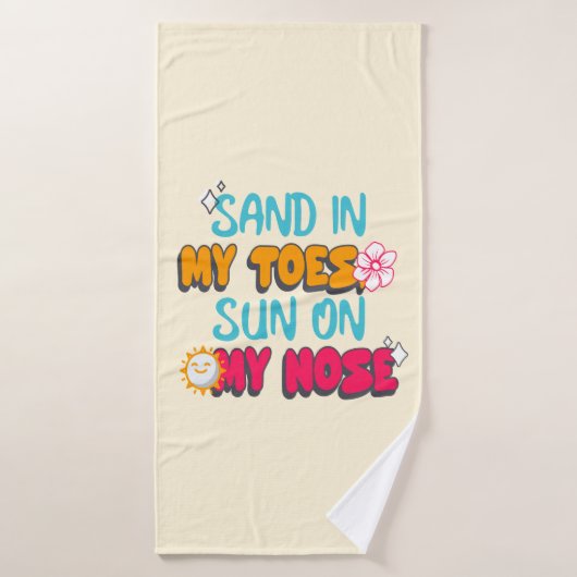Zand in mijn tenen, zon op mijn neus badhanddoek (Badhanddoek)