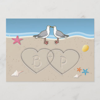 Zand Initialen Beach Thlewweddenschappen Kaart