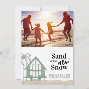 Zand is de New Snow Photo Kerstfeestay Kaart