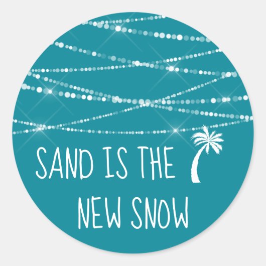 Zand is de Nieuwe Sneeuw Tropische Palm | BLAUWGRO Ronde Sticker (Voorkant)