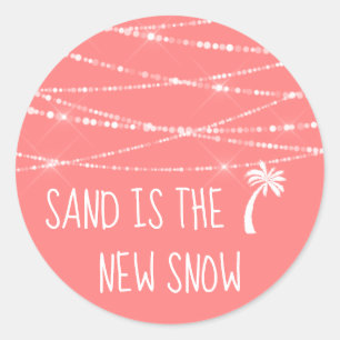 Zand is de nieuwe tropische sneeuwpalmboom Koraa Ronde Sticker