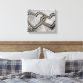 Zand Liefde Harten Verpakt Canvas Afdruk (Insitu (Slaapkamer))