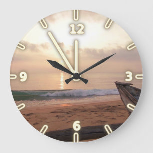 Zand Oceaan Lucht Zonsondergang , Strand Grote Klok