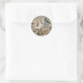 Zand Piper en Seashells Ronde Sticker (Tas)