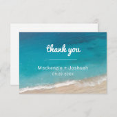 Zand Shore Beach Bestemming Bruiloft Bedankkaart (Voorkant / Achterkant)