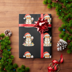 Zand Sneeuwman Kerstman Hoed Kerstmis Strand Sfeer Cadeaupapier
