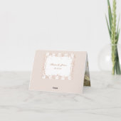 Zand Strepen & Roze Goud Confetti Dank je Bedankkaart (Achterkant)