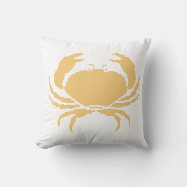 zand tan KRAB WIT kussen (Voorkant)