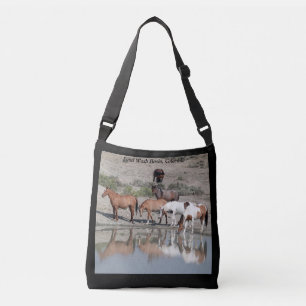 Zand wasbekken Wilde paarden Crossbody Tas