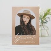 Zand Waterverf Arch Foto Afstuderen Aankondiging (Staand voorkant)