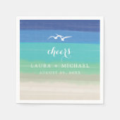 Zand, Zee en meeuwen | Bruiloft Servetten (Voorkant)