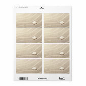 Zandachtergrond met witte steen etiket (Full Sheet)