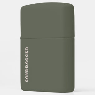 Zandbagger groene matte Zippo aansteker