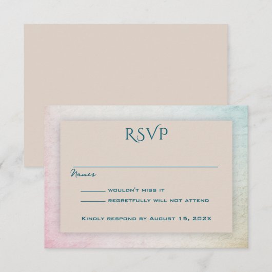 Zandbruine eenvoudige aanwezigheidsbevestiging RSV RSVP Kaartje (Voorkant / Achterkant)