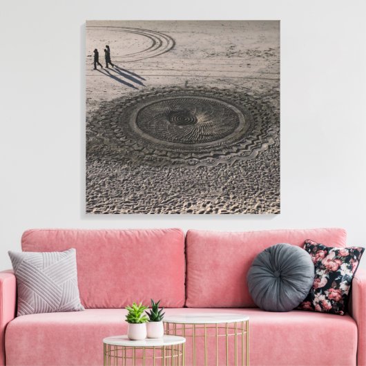 Zandcirkel Canvas #4 (Insitu (Woonkamer))