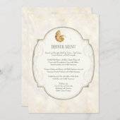 Zanddamast Nautilus Shell Ocean Beach Nautisch Menu (Voorkant / Achterkant)