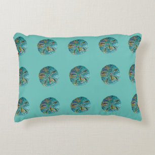 Zanddollar Abstract Patroon Gift Favor Blauwgroen  Accent Kussen
