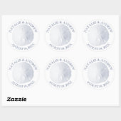 Zanddollar blauw ronde sticker (Vel)