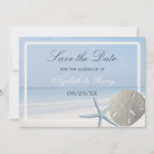Zanddollar en staartroep save the date (Voorkant)