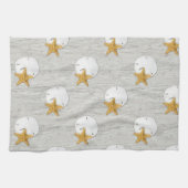 Zanddollar en zeeduivel op handdoeken (Horizontaal)