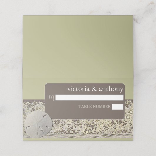 Zanddollar Kant, Strand Bruiloft (Buitenkant ongevouwen)