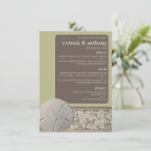 Zanddollar Kant,  Strand Bruiloft Menu (Staand voorkant)