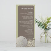 Zanddollar Kant,  Strand Bruiloft Menu (Staand voorkant)