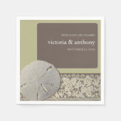 Zanddollar Kant,  Strand Bruiloft Servet (Voorkant)