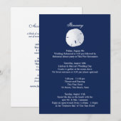 Zanddollar Navyblauwe Trouw Itinerary Programma (Voorkant / Achterkant)