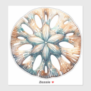 Zanddollar Oceaan Splash Zee Aquarel Bruiloft Sticker
