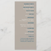 Zanddollar, Ocean Blue Beach Bruiloft Programma (Achterkant)