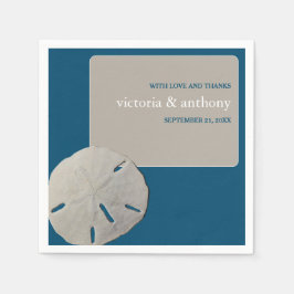 Zanddollar, Ocean Blue Beach Bruiloft Servet