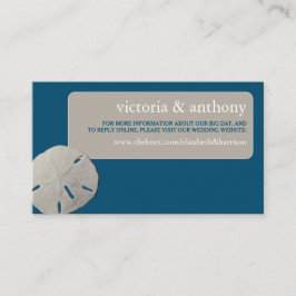 Zanddollar, Ocean Blue Beach Bruiloft Website Informatiekaartje