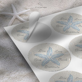 Zanddollar Starfish Gem Ronde Sticker