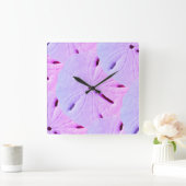 Zanddollar Strand Roze Paarse Violet Ombre  Vierkante Klok (Huis)