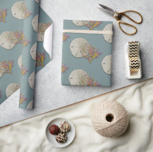Zanddollar Zee Koraal Cadeaupapier