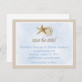 Zanddollar & Zeester Red de Datum Save The Date (Voorkant / Achterkant)