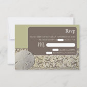 Zanddollarkant,  Strand Bruiloft RSVP (Voorkant)