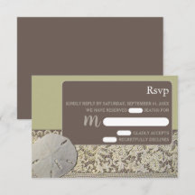 Zanddollarkant,  Strand Bruiloft RSVP