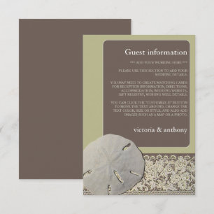 Zanddollarkant,  Strand Huwelijksdetail Informatiekaartje