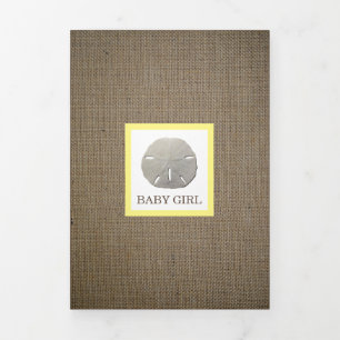 Zanddollars & Burlap, 3 Fotocollage Baby Geboorte Drieluik Aankondiging