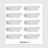 Zanddollars Vorm Retouradres Stickers (Vel)