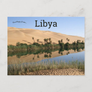 Zandduinen en oase in Wadi al Hayaa Libië Briefkaart